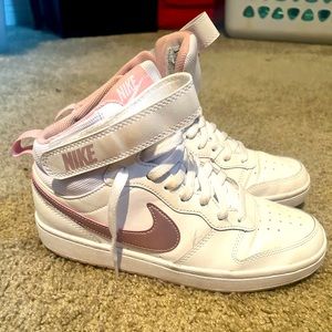 Rose Gold high top Nikes
